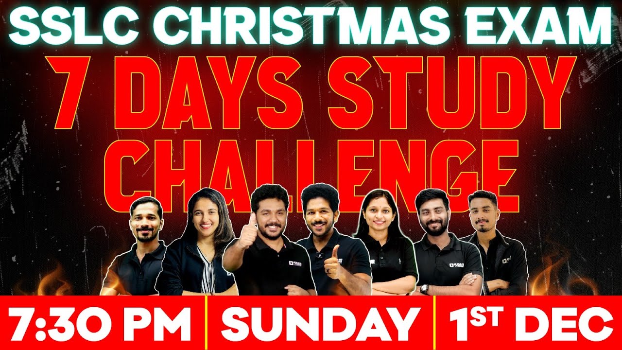 SSLC Christmas Exam Special 7 days Challenge |  Full Marks Study Plan | Exam Winner