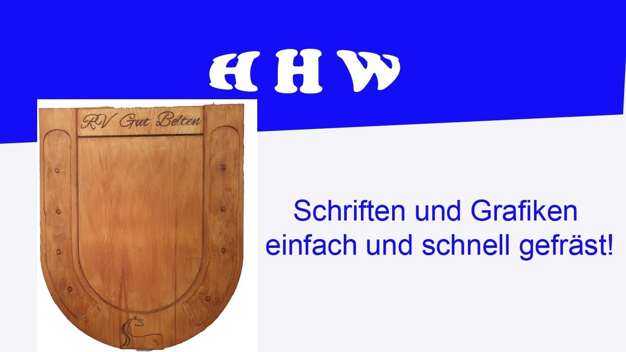 Schrift und Grafik mit der Oberfräse / Anschlagbrett für den Reitverein