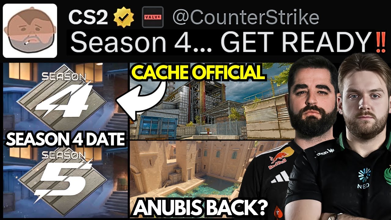 Инсайдер Valve: CACHE и анонс 4-го сезона, дата и изменение пула карт, NiKo: 