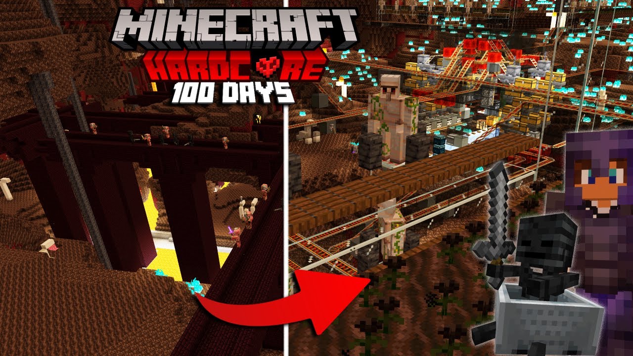I Survived 100 Days in the Nether in Hardcore Minecraft