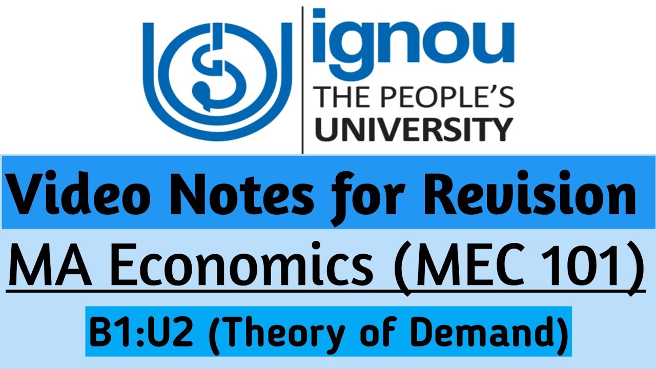 MA Economics Notes | MEC 101 Notes | Microeconomics | #ignou #maeconomics #microeconomics 