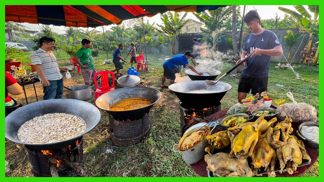 Visit younger sister At BATTAMBONG! Extreme Family Cooking For New House, Khmer Traditional.