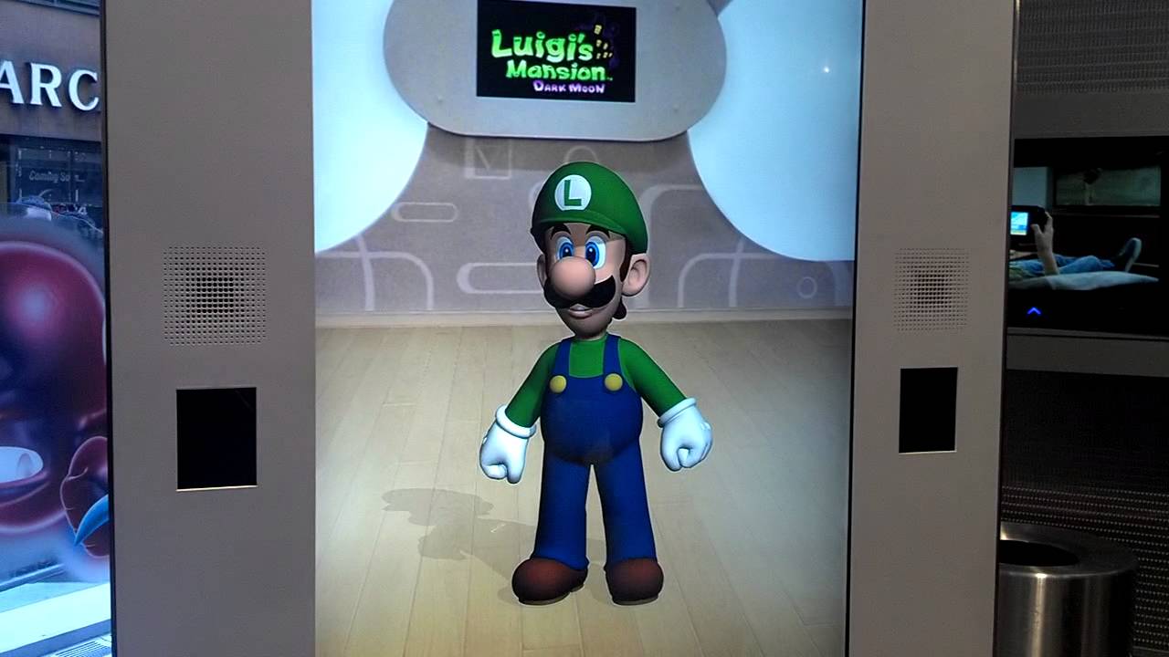 Luigi's welcome at the 'Luigi's Mansion: Dark Moon' Nintendo World launch