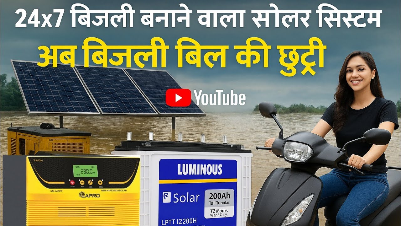 दिन रात बिजली💡सोलर से ♻️ #eapro #offgrid #solarpower