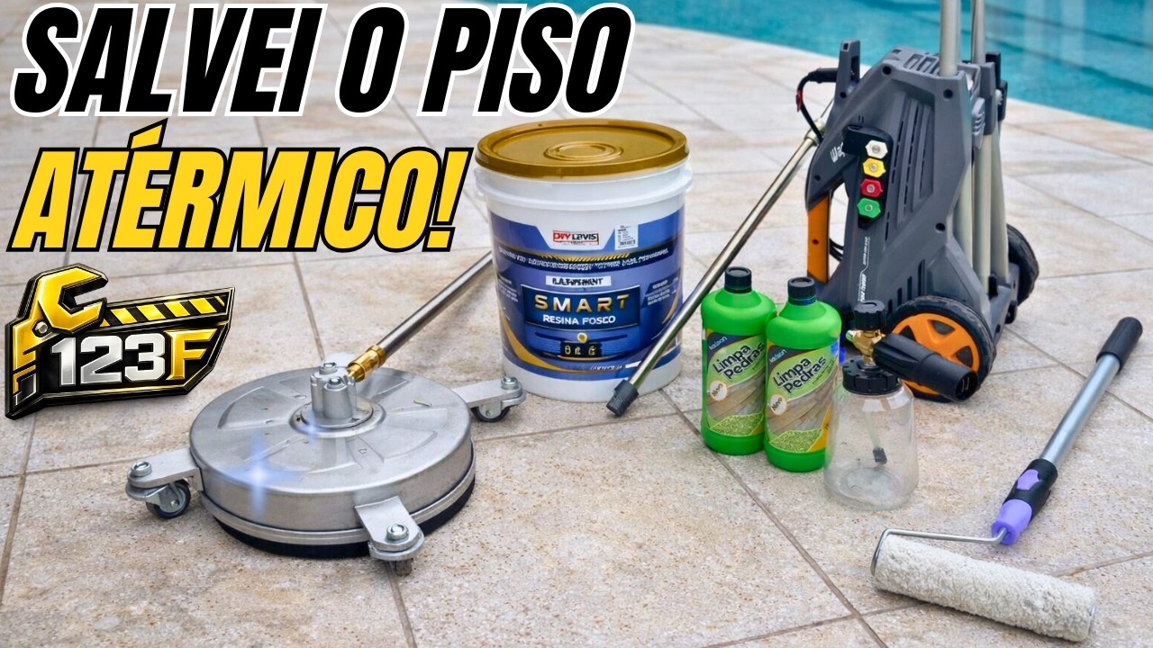 VÍDEO 3 em 1! MÁQUINA HIDROLAVAGEM P/ PISOS, LIMPA PEDRAS E TRATAMENTO IMPERMEABILIZANTE C/ RESINA