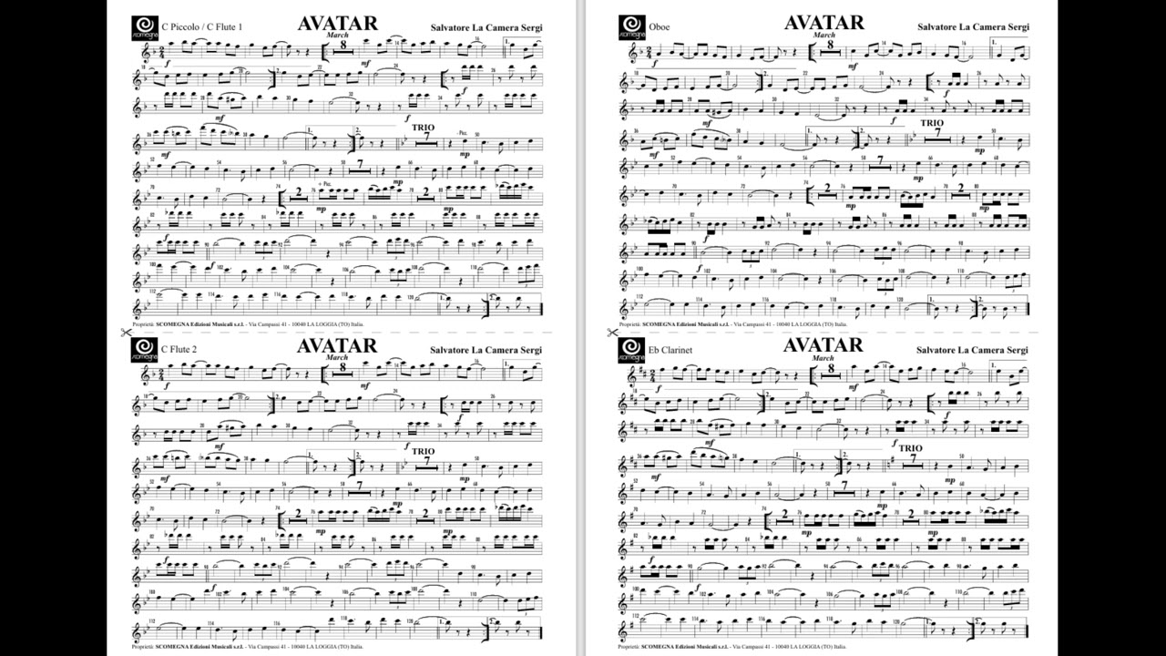 Avatar - Salvatore La Camera Sergi | Partitura completa Para banda Sinfônica