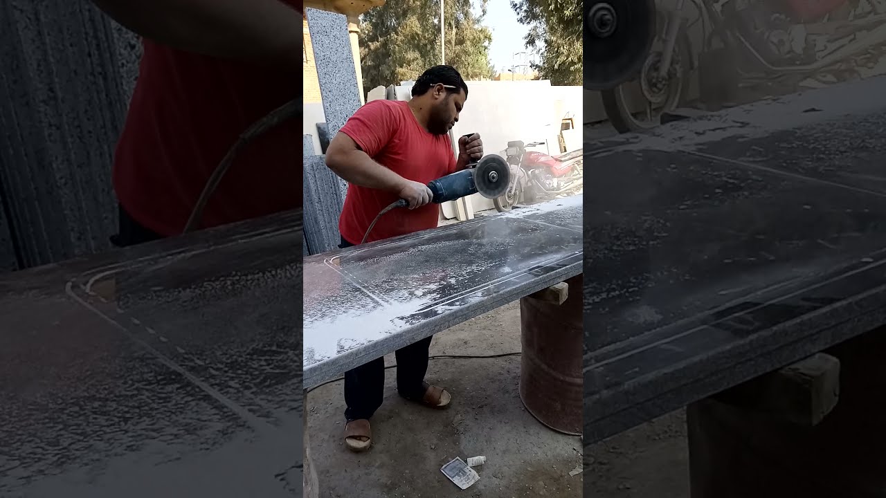 طريقة فتح الحله الكبيره فى الرخام  مع التلميع شاهد لاخر 💪 ❤#ديكورات