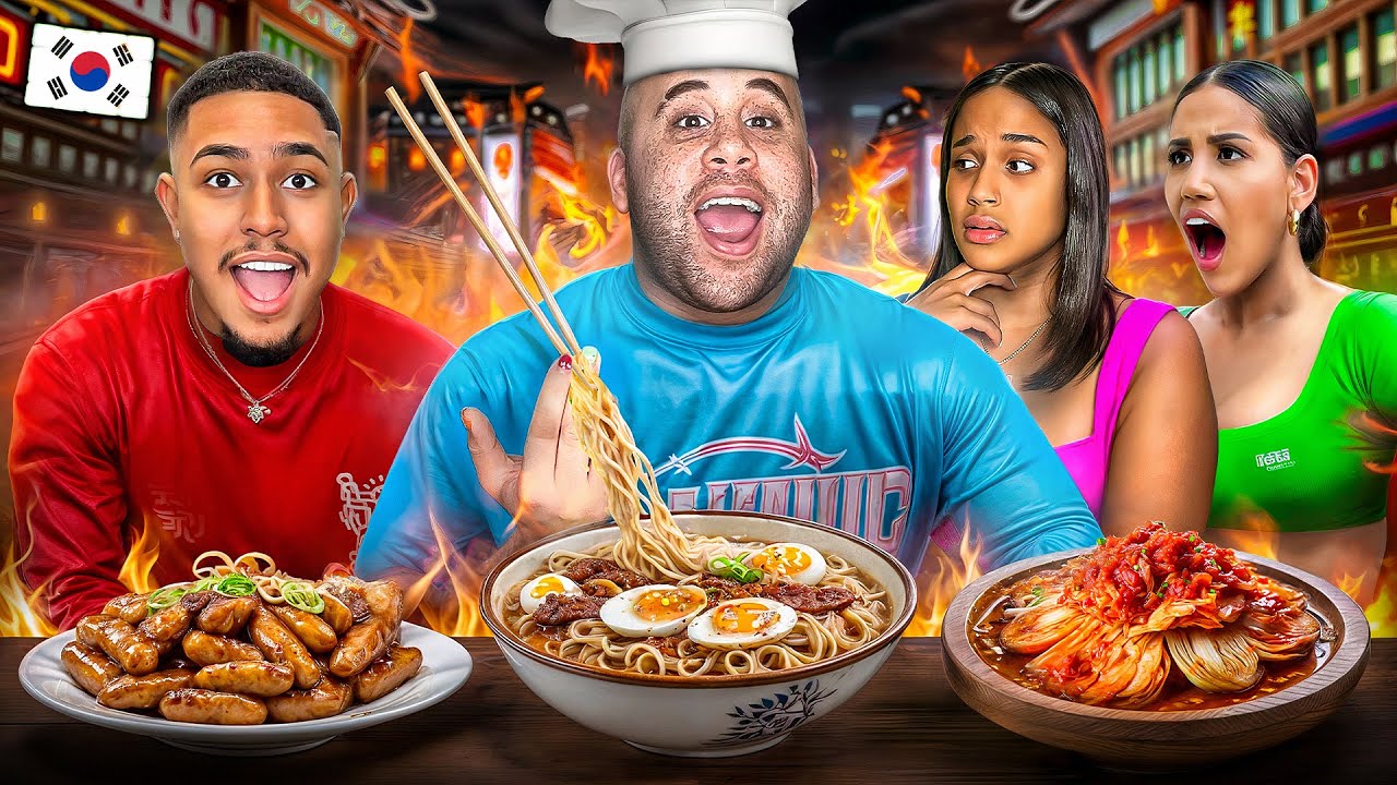 PROBANDO COMIDA KOREANA Ft Camila Mejía , Jeremy, Oriana fialla.