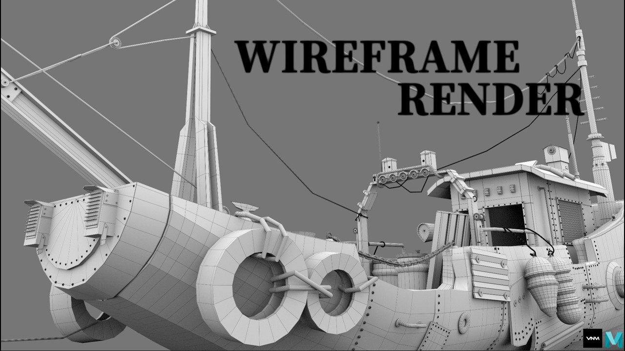 Wireframe renders in Autodesk Maya | Easy steps  | background modeling |