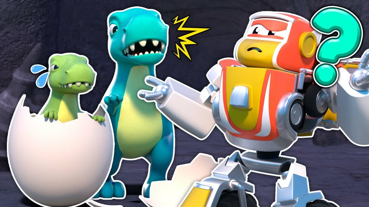 🦖 Roboter Polizeiauto hilft DINO seine Familie zu finden 🚔 Zeichentrick für Kinder | Robofusion