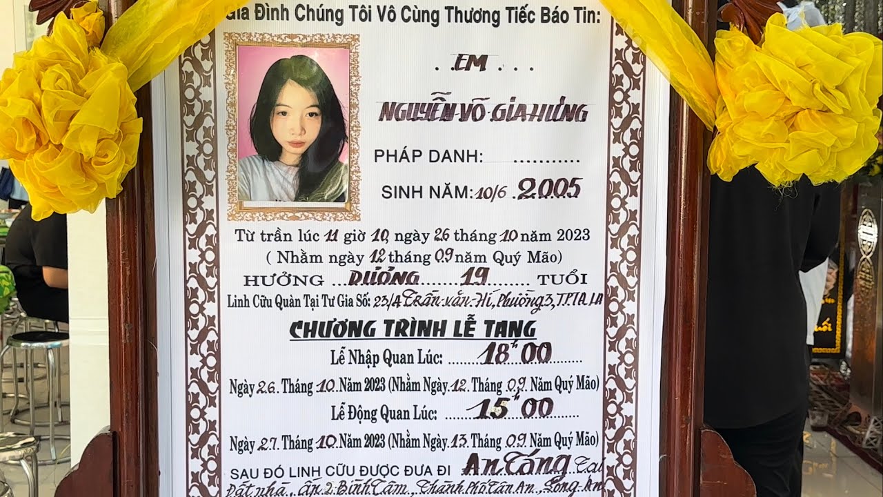 Lễ Tang Em Nguyễn Võ Gia Hưng 19T(Cty mai táng tân an)