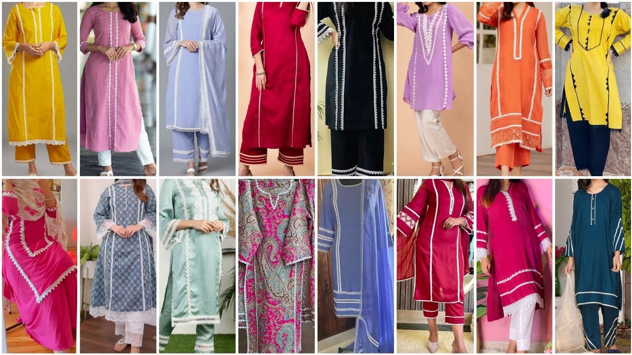 All Time Viral Kurti Design Ideas With Lace For Girls 2025
