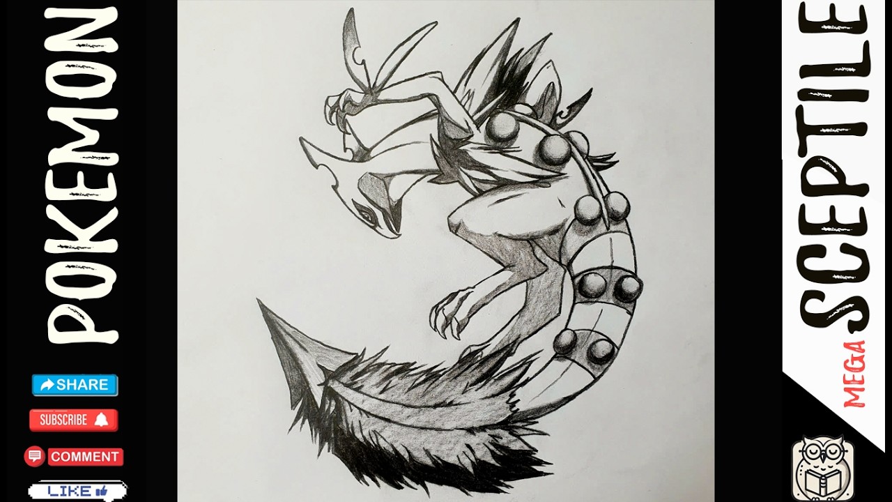 How to Draw Mega Sceptile | Pokemon Art & Pencil drawing Tutorial