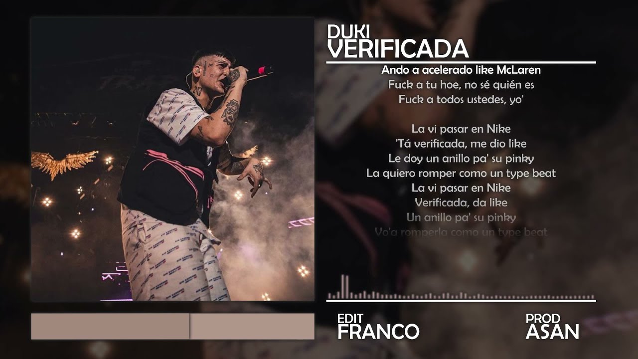DUKI - VERIFICADA | VIDEOLYRIC