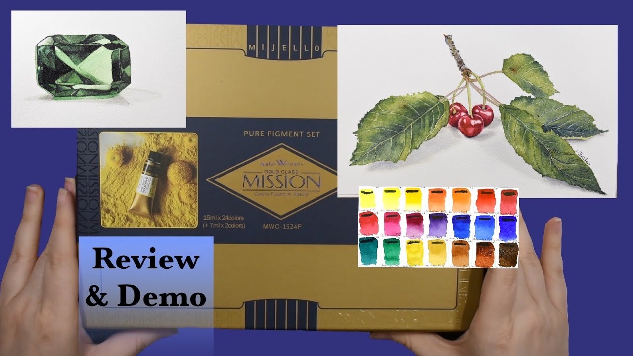 Mission Gold Watercolor REVIEW & Demo (Pure Pigment Set)