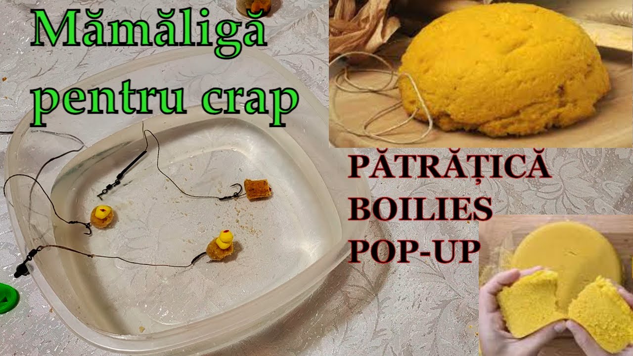 Rețetă mea de MĂMĂLIGĂ pentru CRAP-CARAS pe cârlig tip pătrățică, boilies , pop-up