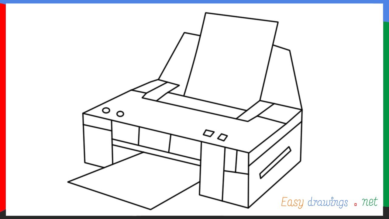 3d Printer Drawing | How to draw a printer step by step for beginners