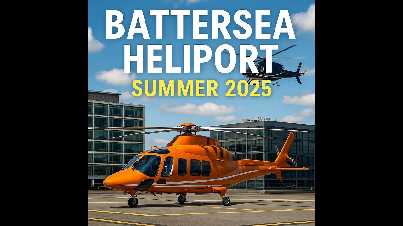 Helicopters Landing at Battersea Heliport | London’s Air Traffic in Action