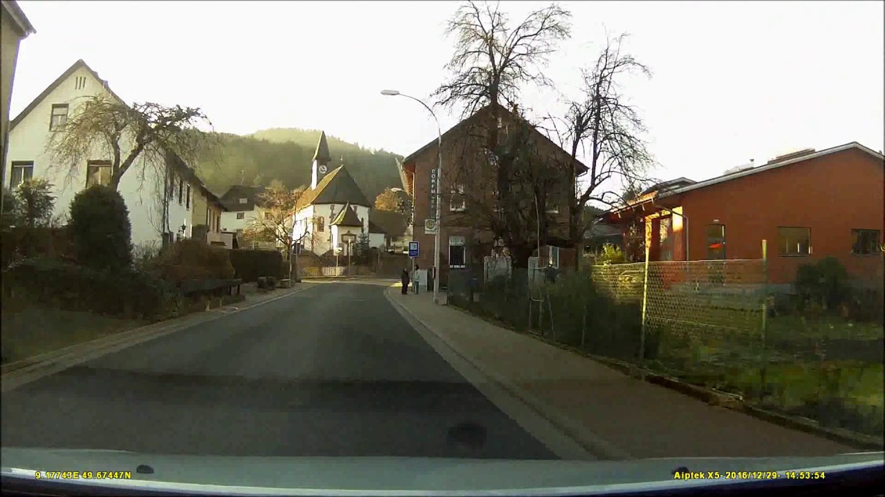 Autofahrt im Odenwald (MIL/ERB): Weilbach(BY) ---:--- Vielbrunn(HE)