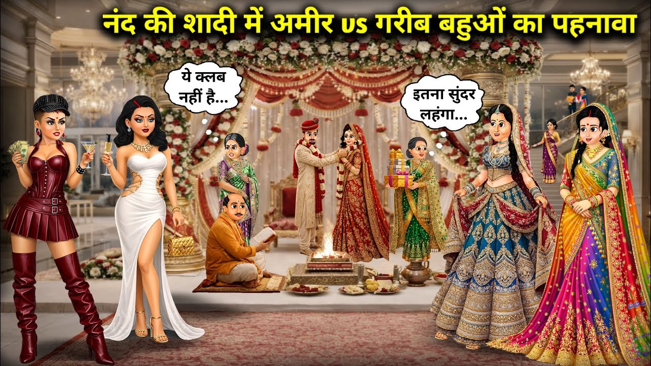 नंद की शादी में आमिर Vs गरीब बहुओं का पहनावा | Rich vs Outfits Of Poor Daughters-In-Law At Wedding