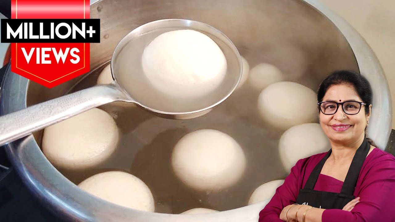 बिना दूध के बनाये सफ़ेद रसगुल्ले छैने के गोल-गोल सॉफ्ट व स्पंजी | Bengali Rasgulla | Spongy Rasgulla