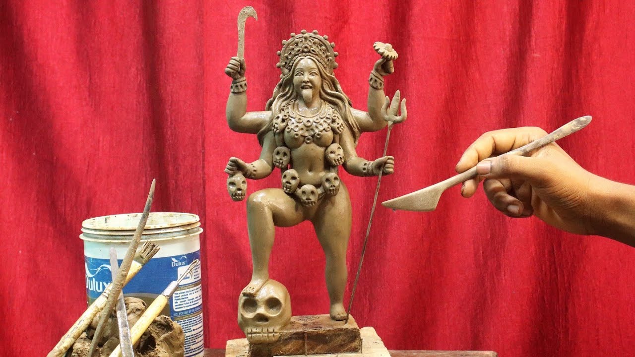 Mahakali murti making with clay | mitti ka kali thakur banana | clay modelling