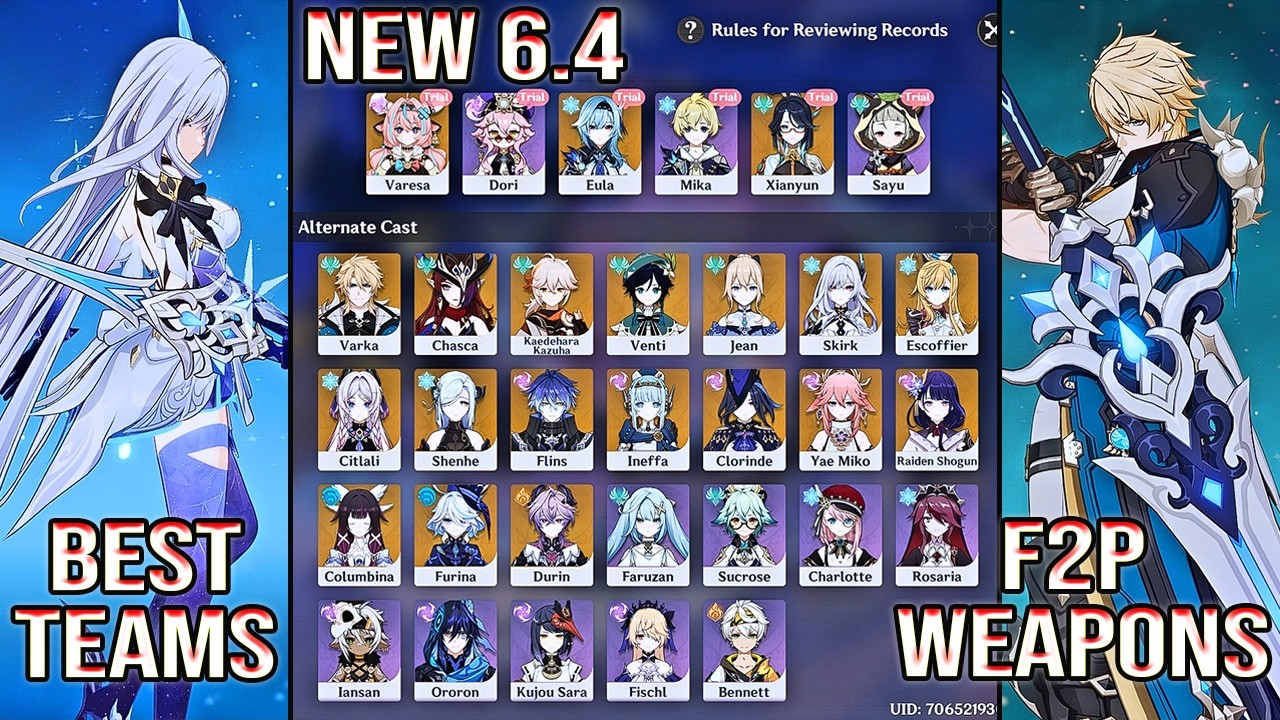 🔥 [NEW] BEST Teams for ALL 12 ACTS?! (F2P Weapons) | Imaginarium Theater 6.4 | Genshin Impact