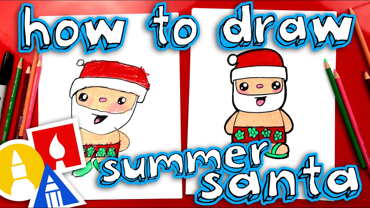 How To Draw Summer Santa