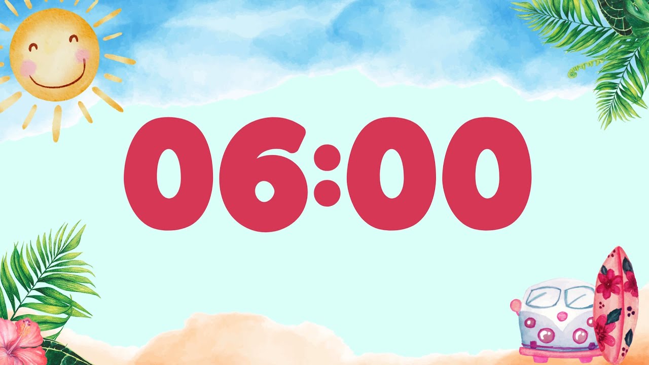 6-Minute Summer Timer 🌴 | Calm Tropical Music & Gentle Alarm for Classroom & Focus