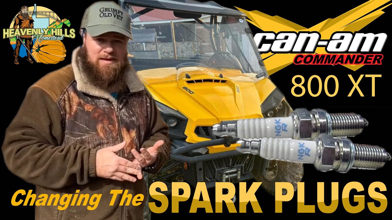 Замена свечей зажигания в Can-Am Commander 800XT!!