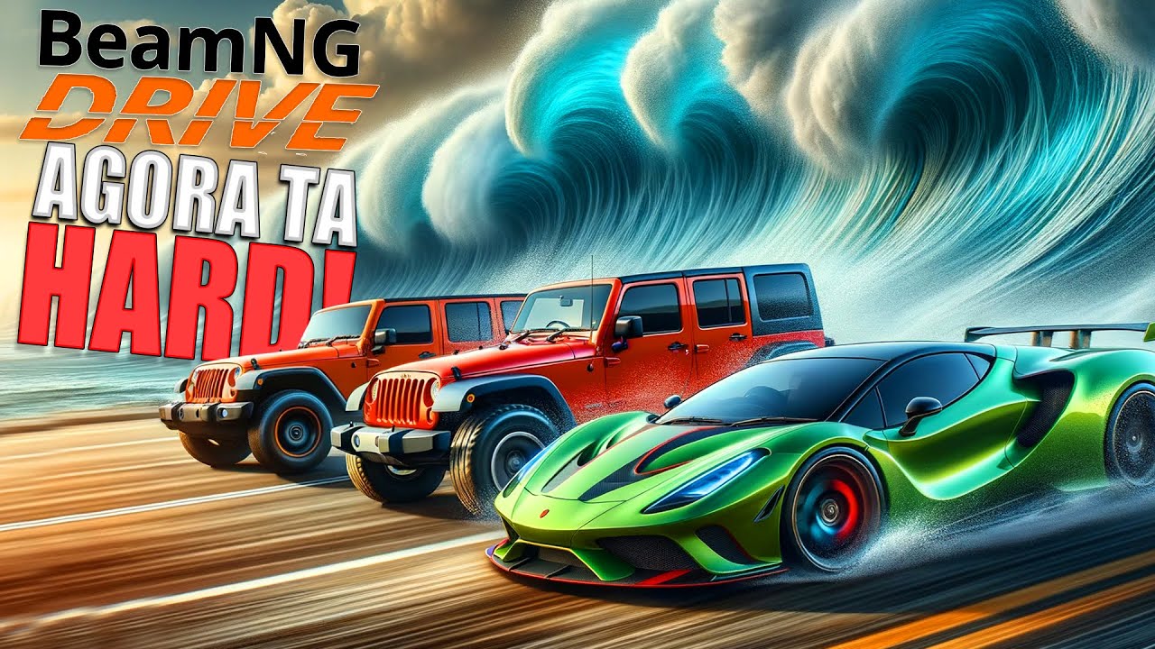 Escapando de INUNDAÇÃO EXTREMA com super carros no Multiplayer em BeamNG Drive com Mods Online