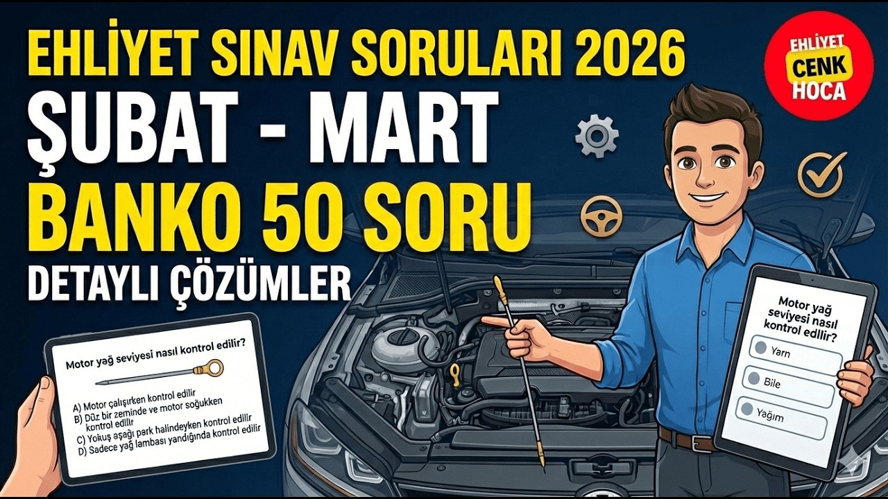 Ehliyet Sınav Soruları  2026 Şubat Çıkmış Sorular