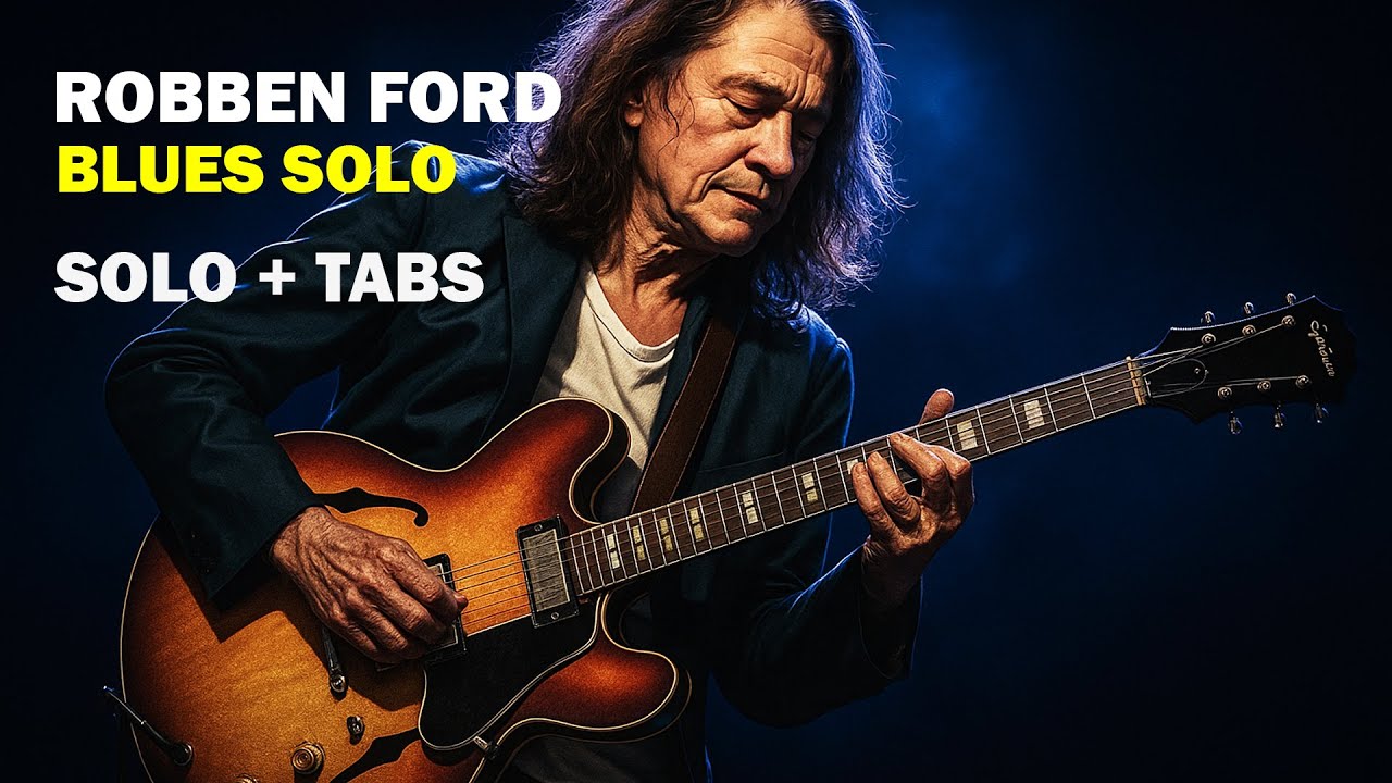 Play this blues solo by Robben Ford with tabs and notation