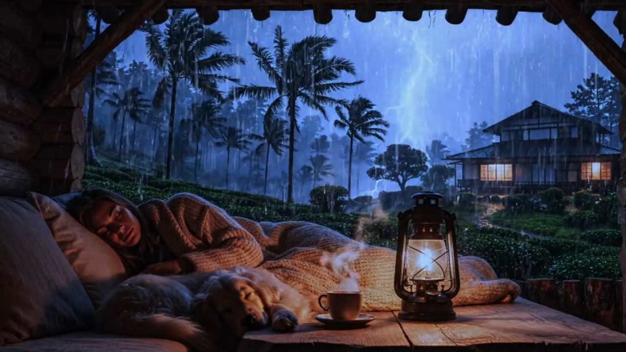 Rain and Thunder in the Dark 🌙 Cozy Storm Sounds for Sleep 🌧️