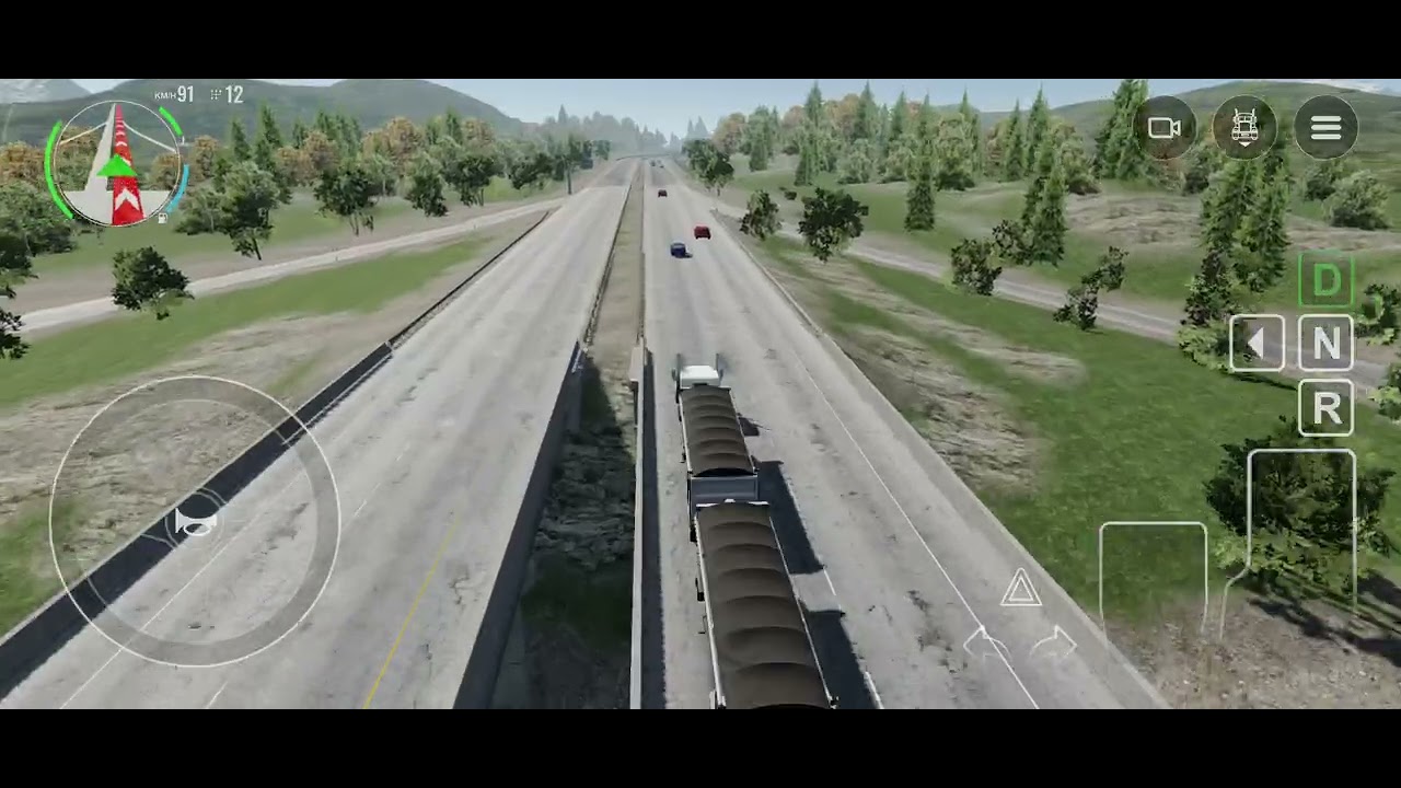เกมมือถือ Truck simulator Big Rigs ลากพ่วงยาว3พ่วง กับเครื่องCAT-C15+เกียร์13สปีด 