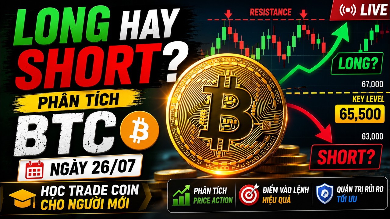 Long Hay Short - Ph&acirc;n t&iacute;ch BTC ng&agrave;y 26/07 - Học trade coin cho người mới