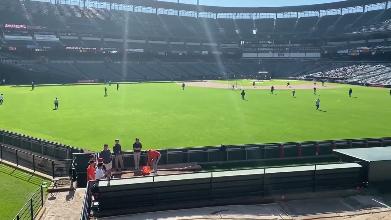 Ken pitching in the Orioles bullpen at Birdland Members Day