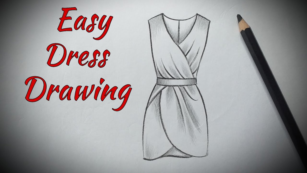 How to draw a beautiful dress drawing design easy for beginners Fashion illustration dresses drawing
