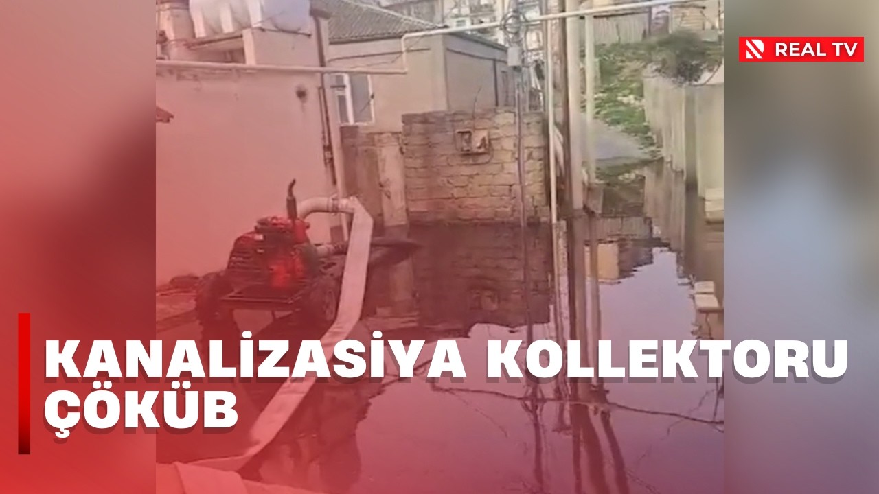 Xətaidə kanalizasiya çökdü, evləri su basdı