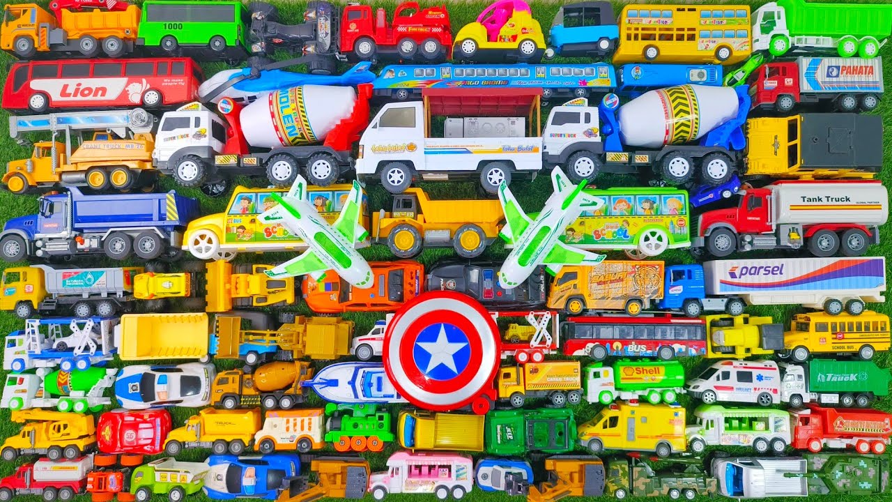 Truk Molen Besar, Ambulans, Mobil Balap, School Bus, Beko, Excavator, Truk Pasir, Mobil Polisi, Tayo