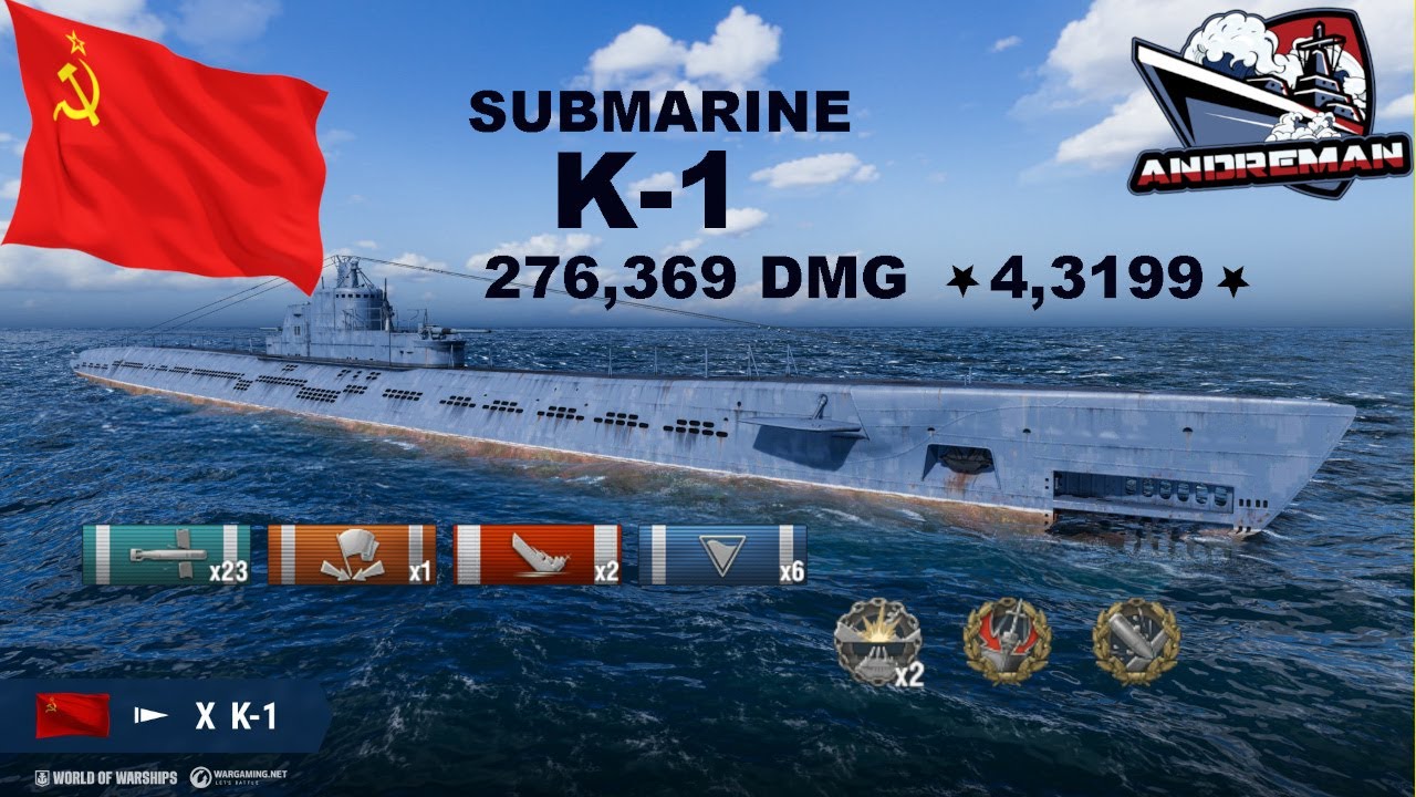 U boot Rosyjski tier X K-1  276 369 DMG World of warships (wows)