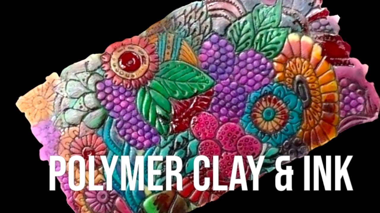 How to paint alcohol ink on polymer clay and use a silicone stamp, DIY, flowers, statement, EASY