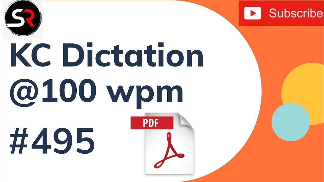 Transcription No. 495 | Kailash Chandra Shorthand Dictation | Shorthand Rangers