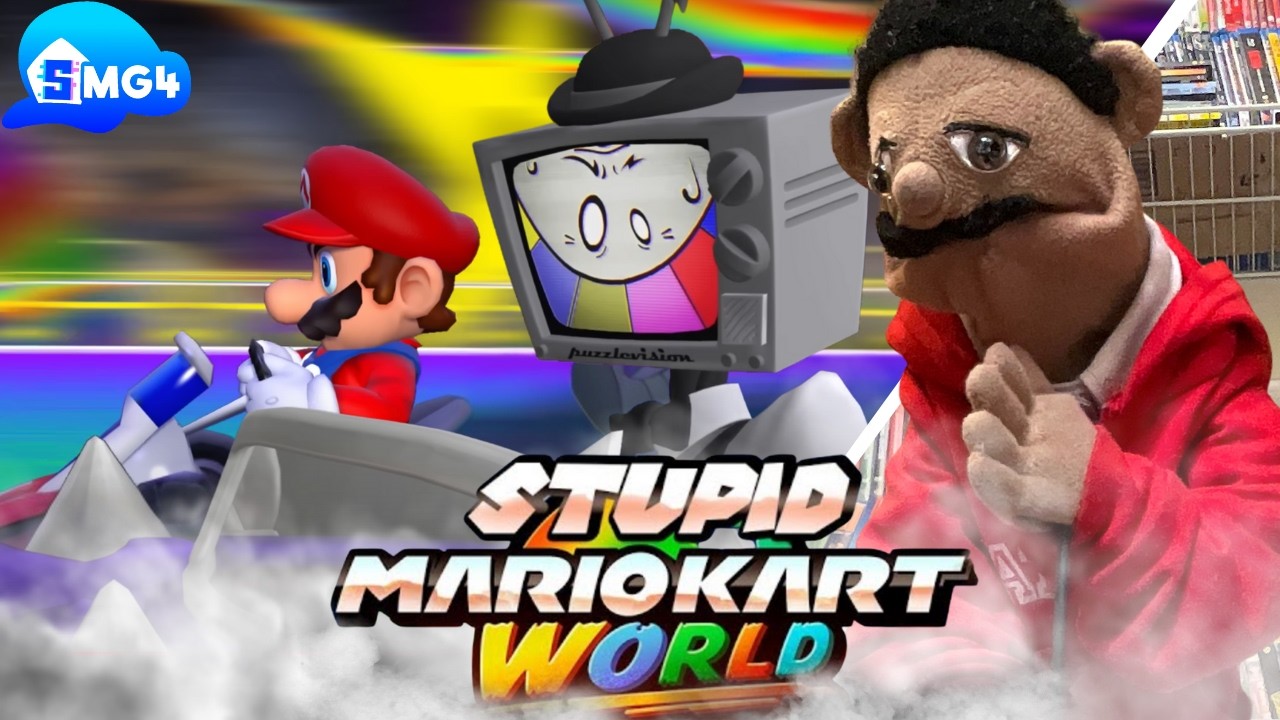 SMG4: Глупая реакция на Mario Kart World (реакция марионетки)