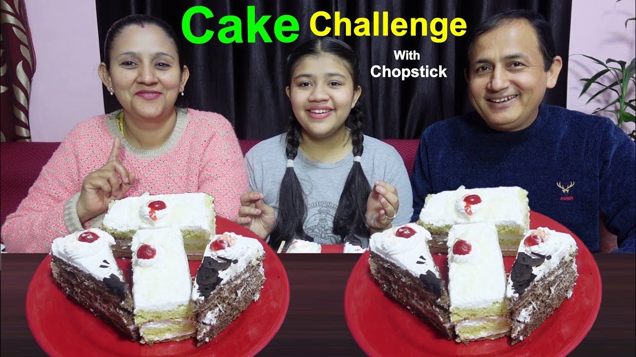 Cake Eating Challenge With Chopsticks 🥢@MeroNepaliKitchen
