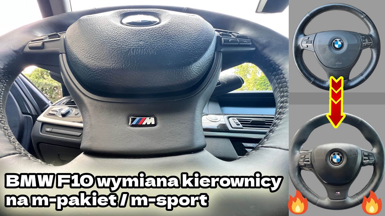 BMW F10 F11 wymiana kierownicy na mpakiet mpakietową msport - jak wymienić kierownicę airbag różnice