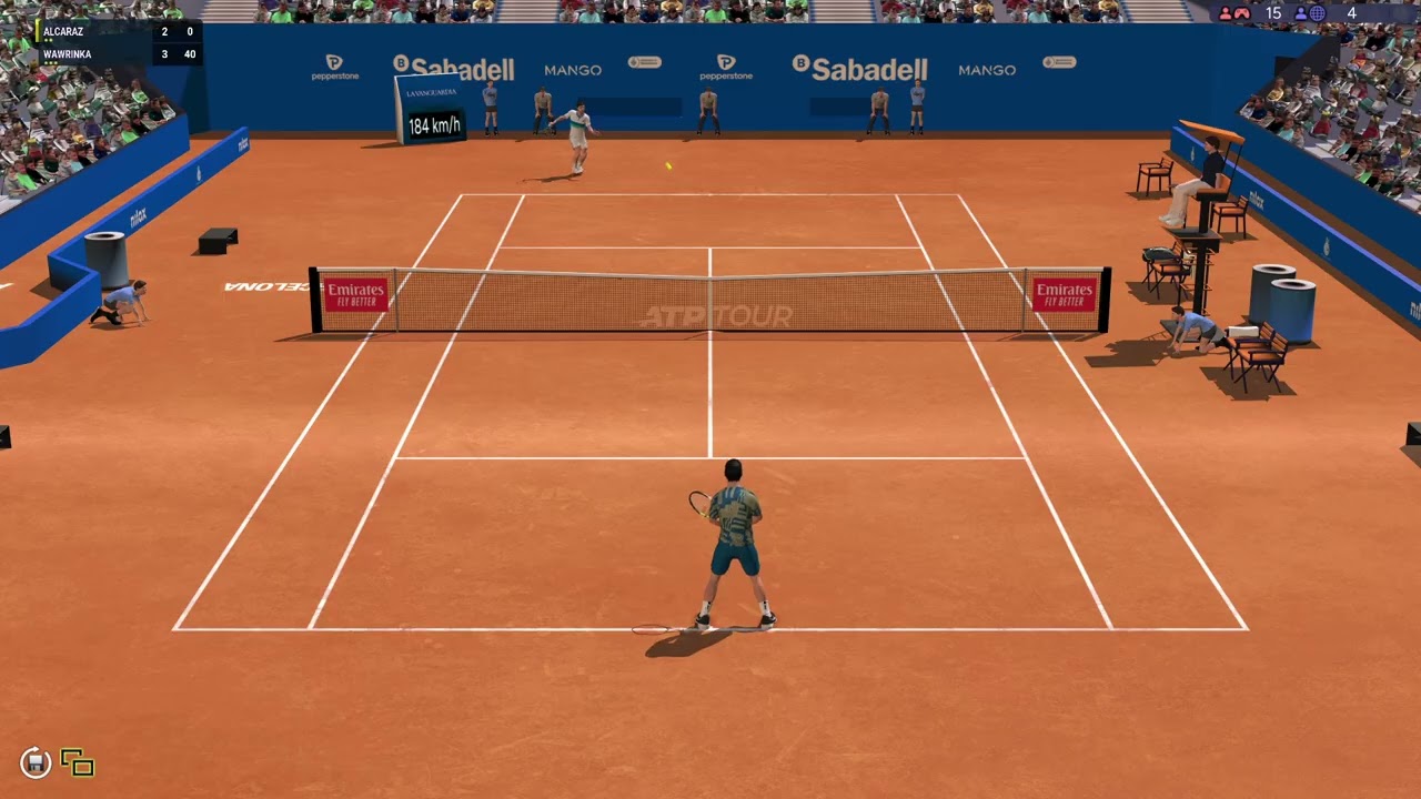 Alcaraz vs Wawrinka Full Ace Tennis Career Mode | ATP500 Barcelona R16 | Full Match