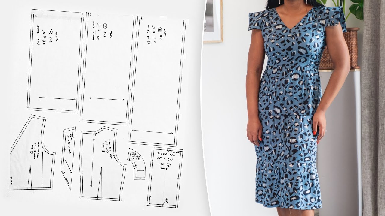 Tiered Midi Dress With Block Sleeves Sewing Tutorial