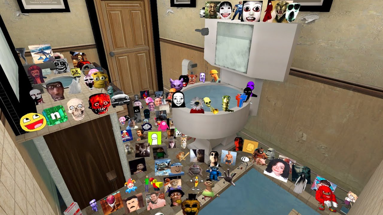 Too Much Nextbots And Nico's Nextbots in BATHROOM! Garry's Mod