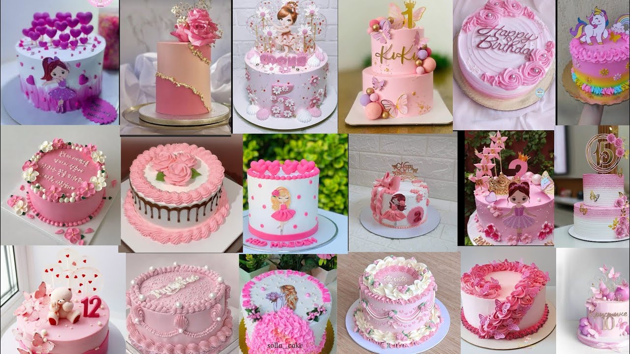 Simple Pink Cake Designs/ Preety Pink Colour Cake Designs/Birthday Cake Designs For Girl/Cake Design